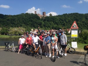 Happy bikers on their tour